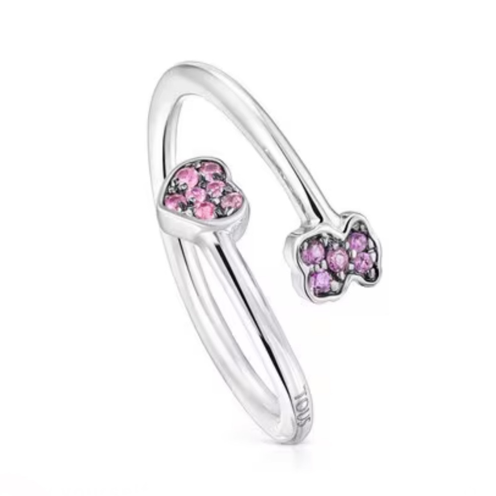 NWT TOUS New Motif Bear and Heart Ring